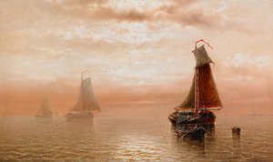 Puesta de sol sobre el mar de Auguste Musin